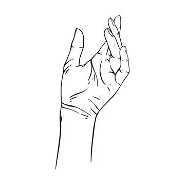 Hand drawn gesture sketch vector illustration line art Stock Illustration
