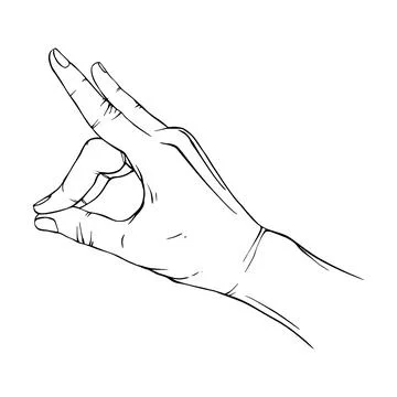 Hand drawn gesture sketch vector illustration line art Stock Illustration