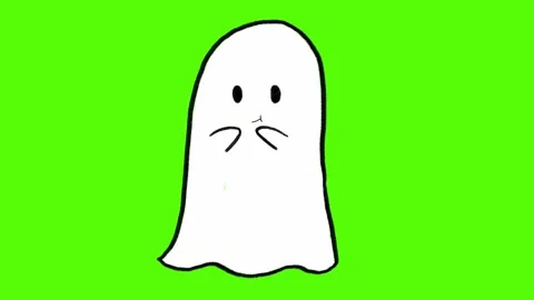 Hand-Drawn Ghost Eating Pizza Animation on Green Screen 库存影片 318410079