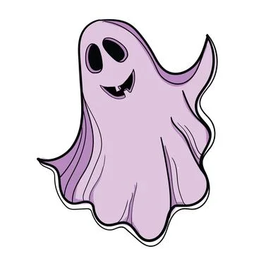 Hand-drawn ghost on white background Stock Illustration