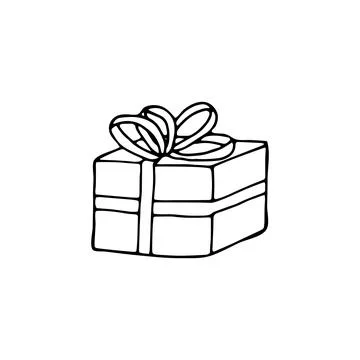 Hand drawn gift box Stock Illustration