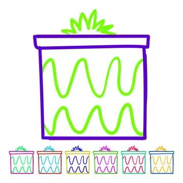 Hand drawn gift box representing a holiday present graphic 스톡 일러스트