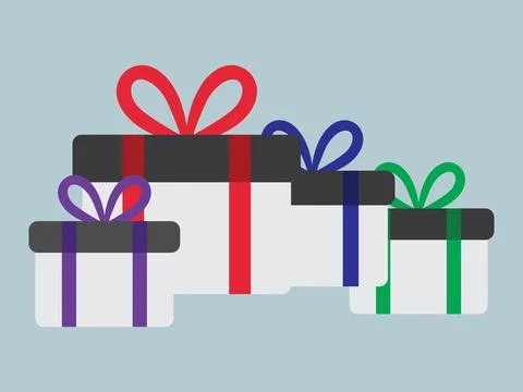 Hand drawn gift box  vector art Stock Illustration