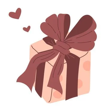 Hand Drawn Gift Box Vector Illustration with Ribbon Bow Stock Illustration
