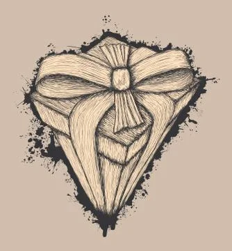 Hand drawn gift Stock Illustration