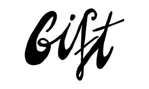 Hand drawn gift word Stock Illustration