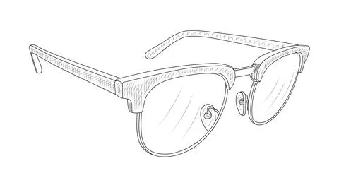 Hand drawn glasses vector sketch. Vintage accessory. Stock Illustration