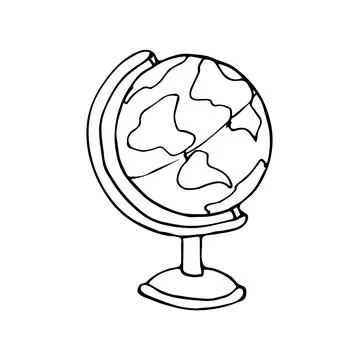 Hand drawn globe doodle Stock Illustration