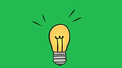 Hand-Drawn Glowing Light Bulb Idea | 2D Animated Innovation Symbol Stock Footage 333983026