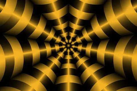 Hand drawn golden doodle 3d realistic illusion abstarct background. Futuristic Stock Illustration