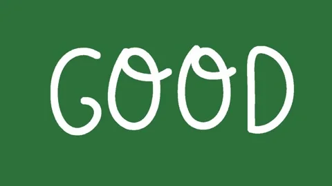 Hand Drawn Good Text Writing Animation on Green Screen | 2D Hand Drawn Good Vídeo Stock 328989430
