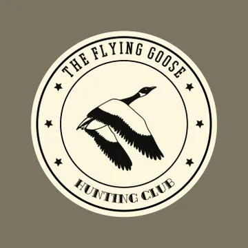 Hand drawn goose emblem Stock Illustration