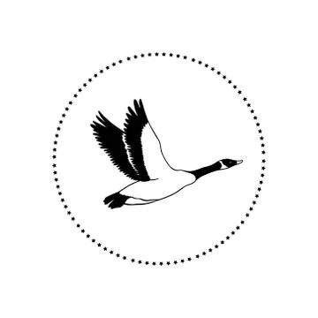 Hand drawn goose emblem Stock Illustration