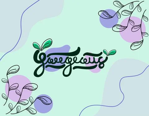 Hand Drawn Gorgeous Boho Style Lettering Vector Illustration Background Desig Stock Illustration