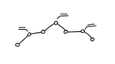 Hand-drawn graph with dots and captions. Stock Footage 111033945