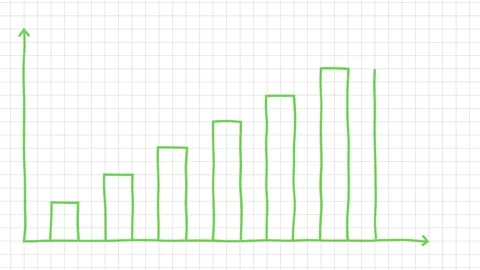 Hand drawn graph infographics chart green Video stock 76377249
