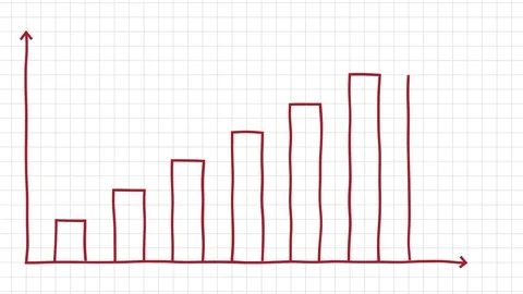 Hand drawn graph infographics chart red Stock Footage 76377252