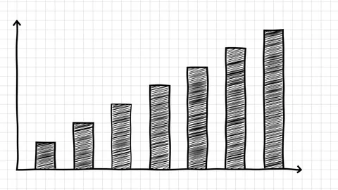 Hand drawn graph infographics chart black Stock-Footage 76393773