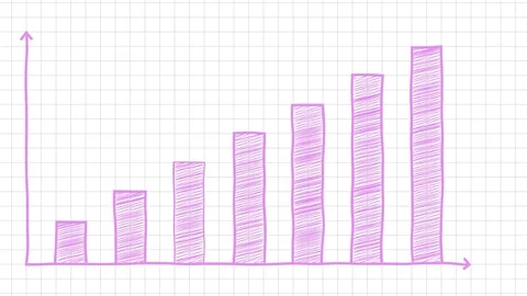 Hand drawn graph infographics chart pink Stock Footage 76393778