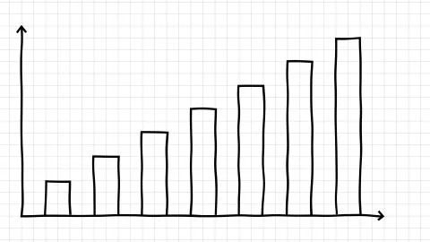 Hand drawn graph infographics chart black Illustrazione stock