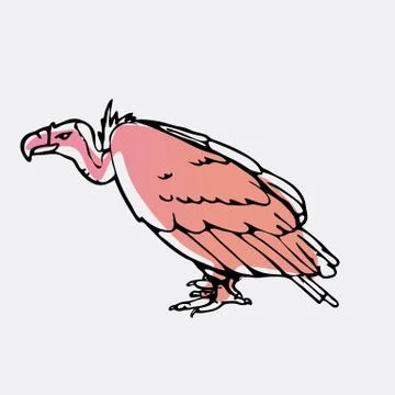 Hand-drawn graphics, bird predator, bird of prey Stock Illustration