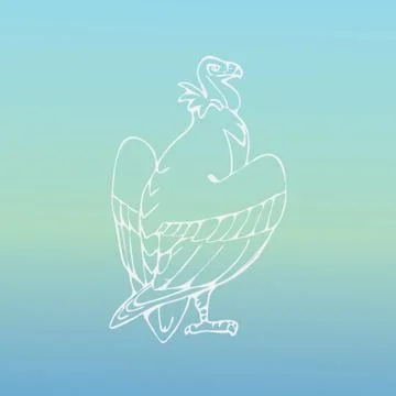Hand-drawn graphics, bird predator, bird of prey Stock Illustration