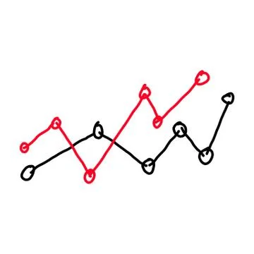 Hand drawn a graphics graph to top point growing data to concept of profit in イラスト素材