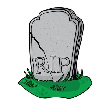 Hand-drawn grave on white background Stock Illustration