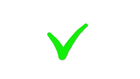 Hand drawn of Green check mark and Red cross isolated on white background Stock Footage 310949103