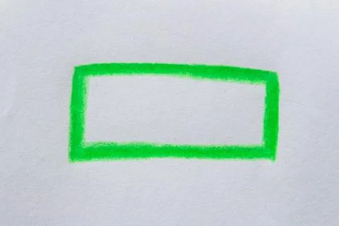 Hand drawn green frame on white paper Stock Photos