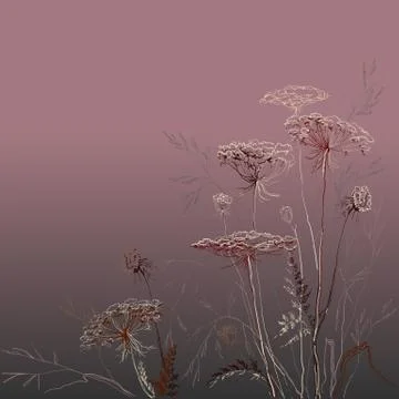 Hand drawn green herbs Stock Illustration