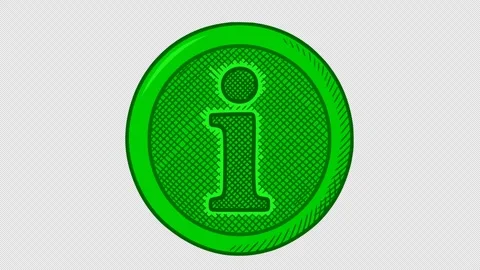 Hand drawn green information symbol animation Stock Footage 335298345