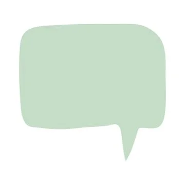 Hand drawn green speech bubble isolated on white background. Stock Illustration