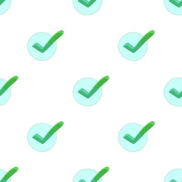 Hand drawn green tick pattern seamless vector Illustrazione stock