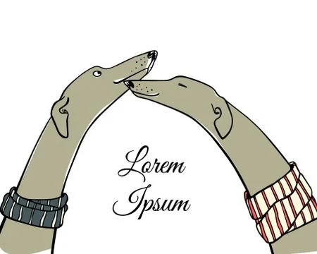 Hand drawn greyhounds Stock Illustration