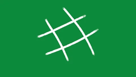 Hand Drawn Grid Animation Green Screen White Doodle Tic Tac Toe Motion Graphic 库存影片 334608486