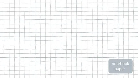 Hand drawn grid notebook paper seamless pattern checkered graph texture Stock Illustration