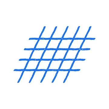A hand drawn grid pattern, resembling a net or a hashtag symbol. A whimsical  Stock Illustration