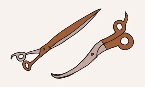 Hand drawn grooming tools Stock Illustration