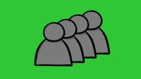 Hand-Drawn Group of People User Animation on Green Screen | 2D Vector Team 库存影片 332614899