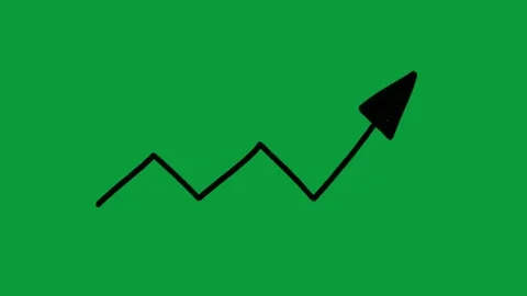 Hand Drawn Growth Arrow Line Chart Success 2D Animation Green Screen Видео 341798865
