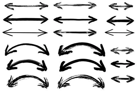 Hand Drawn Grunge Arrows Stock Illustration