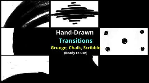  Hand Drawn Grunge Chalk Scribble Transitions with Transparent Background. sketc Stock Footage 325815034
