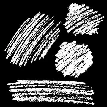 Hand Drawn Grunge Chalk Scribble Set Stock Illustration