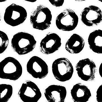 Hand drawn grunge circles vector seamless pattern. Stock Illustration