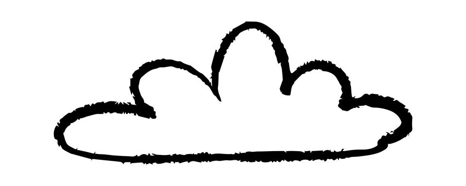 Hand drawn grunge clouds set collection. Various brush cloud vector sketch Stock Illustration