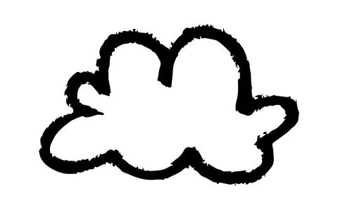 Hand drawn grunge clouds set collection. Various brush cloud vector sketch Stock Illustration