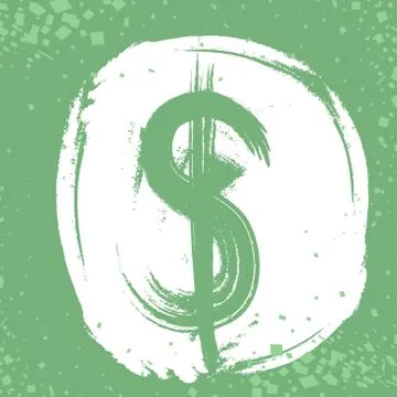 Hand Drawn Grunge Dollar Stock Illustration