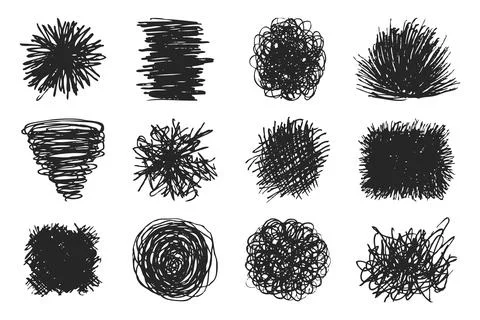 Hand drawn grunge elements with abstract rough textures Stock Illustration