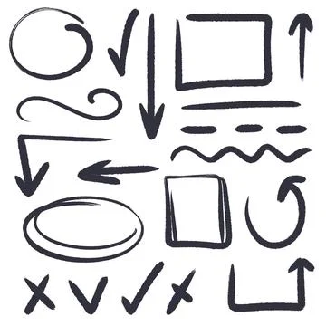 Hand drawn grunge elements for scrapbook and journal Stock Illustration
